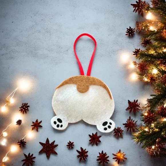 Handmade Felt Corgi Butt Ornament - Picture 2 of 2